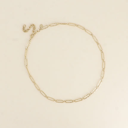 Collier - maille aux anneaux ovales texturés 41+7CM