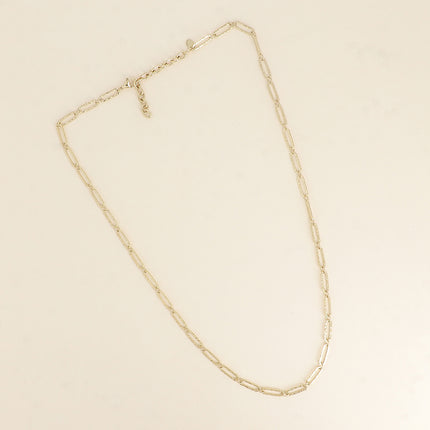 Collier - maille aux anneaux ovales texturés 60+7CM