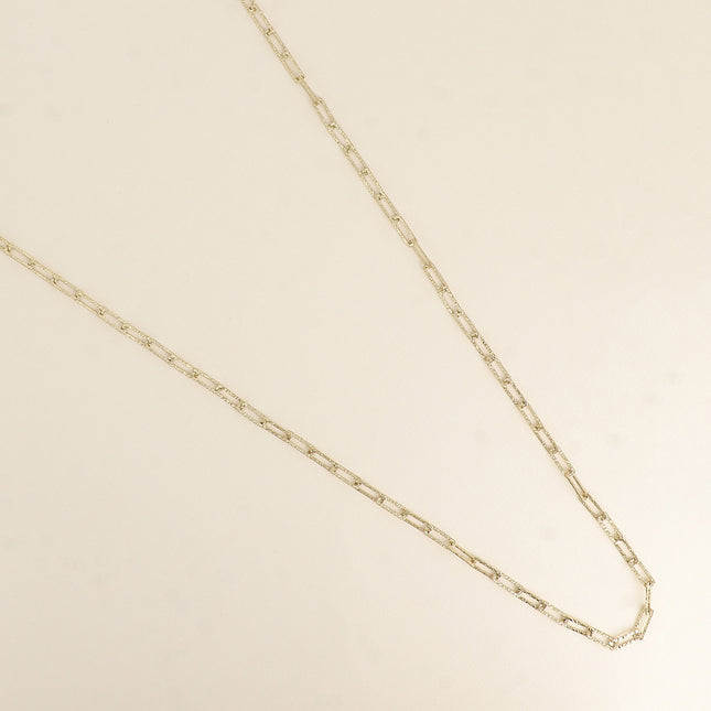 Long necklace - textured rectangular ring mesh 90+7CM