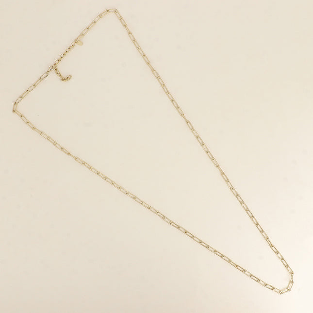 Long necklace - textured rectangular ring mesh 90+7CM