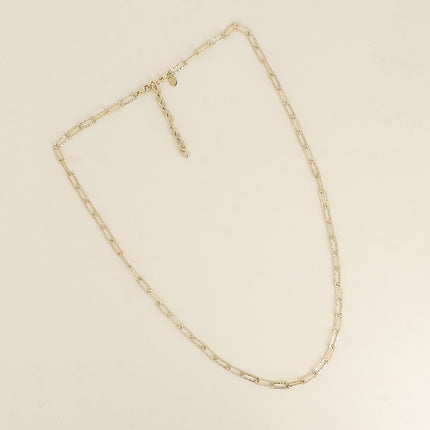 Collier - maille aux anneaux rectangulaires texturés 60+7CM