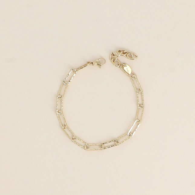 Bracelet - mesh with textured rectangular rings