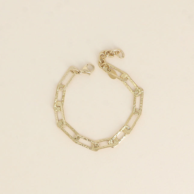 Bracelet - mesh with textured rectangular rings