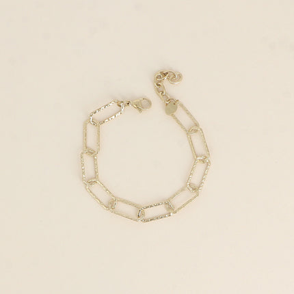Bracelet - maille aux anneaux hexagonaux texturés