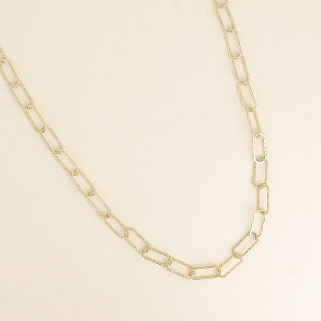 Collier - maille aux anneaux hexagonaux texturés 60+7CM