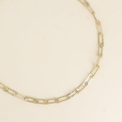 Collier - maille aux anneaux rectangulaires texturés 41+7CM