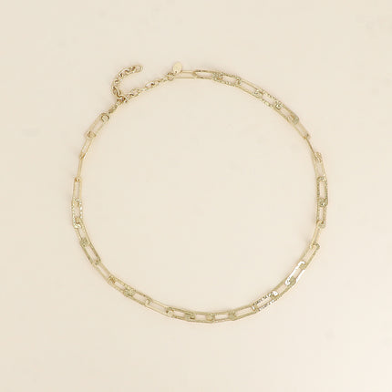 Collier - maille aux anneaux rectangulaires texturés 41+7CM