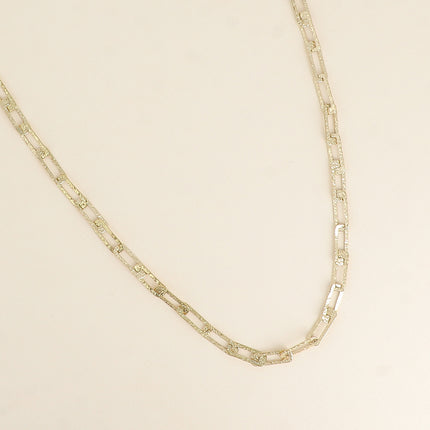 Collier - maille aux anneaux rectangulaires texturés 60+7CM