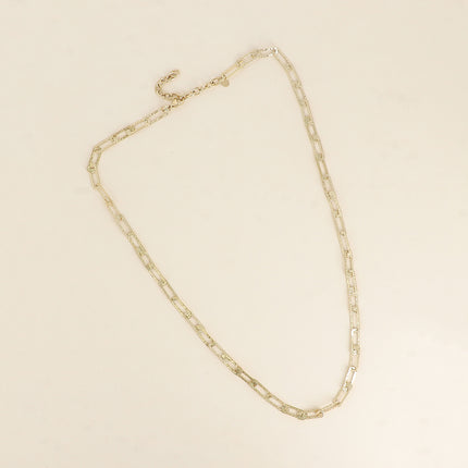 Collier - maille aux anneaux rectangulaires texturés 60+7CM
