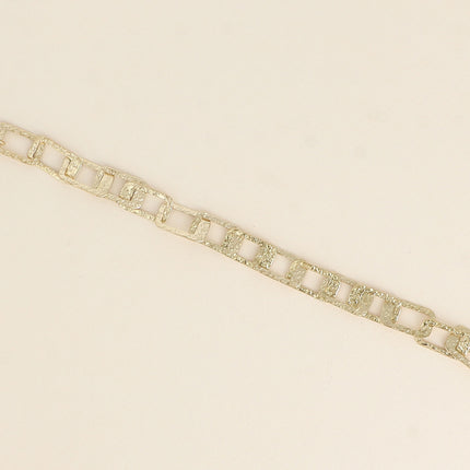 Bracelet - maille aux anneaux rectangulaires texturés