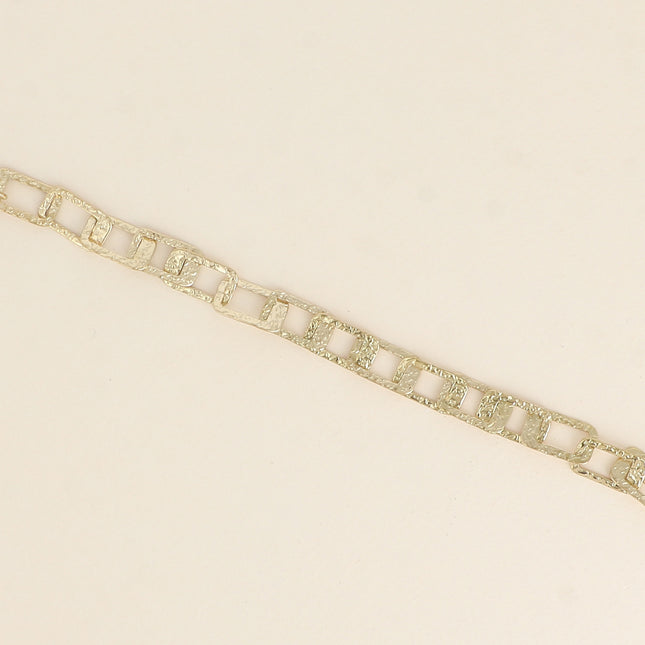 Bracelet - maille aux anneaux rectangulaires texturés