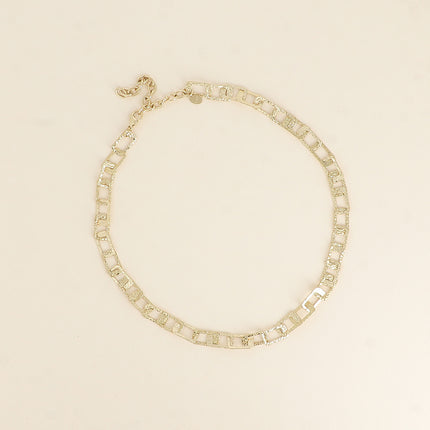 Collier - maille aux anneaux rectangulaires texturés 41+7CM