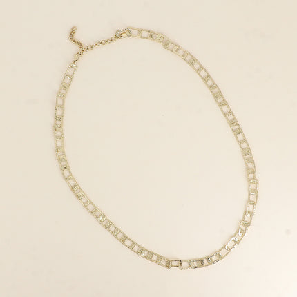 Collier - maille aux anneaux rectangulaires texturés 60+7CM