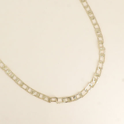 Collier - maille aux anneaux rectangulaires texturés 60+7CM