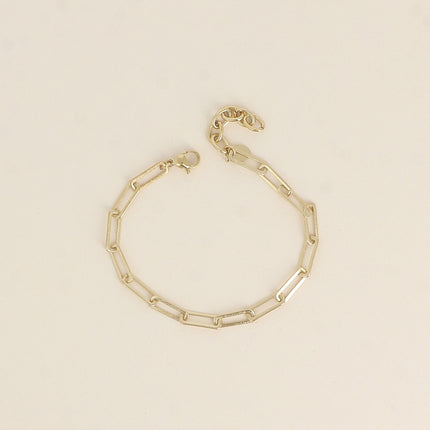 Bracelet - maille aux anneaux rectangulaires effet mat brossé