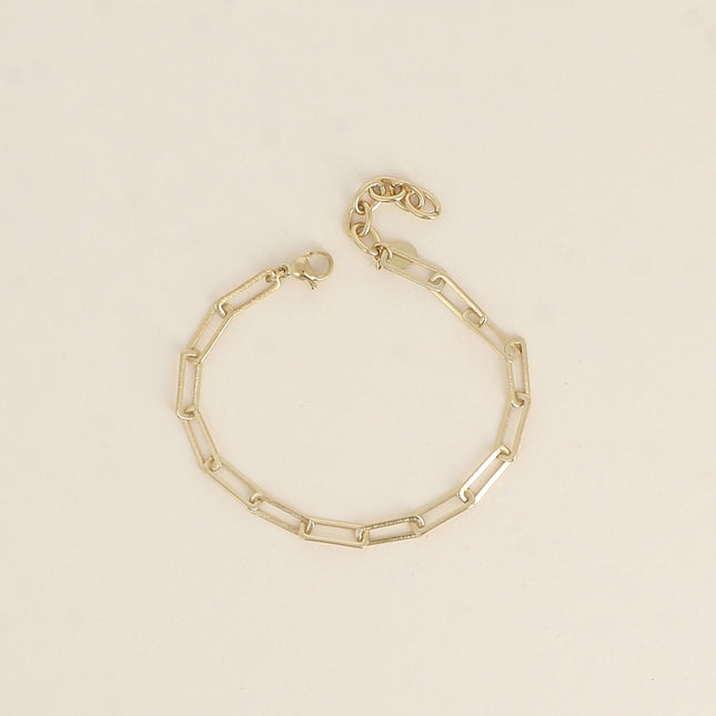 Bracelet - maille aux anneaux rectangulaires effet mat brossé