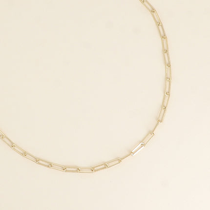 Necklace - mesh with rectangular rings, brushed matte effect