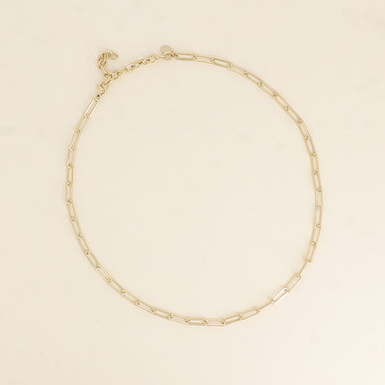 Necklace - mesh with rectangular rings, brushed matte effect