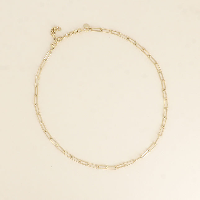 Necklace - mesh with rectangular rings, brushed matte effect