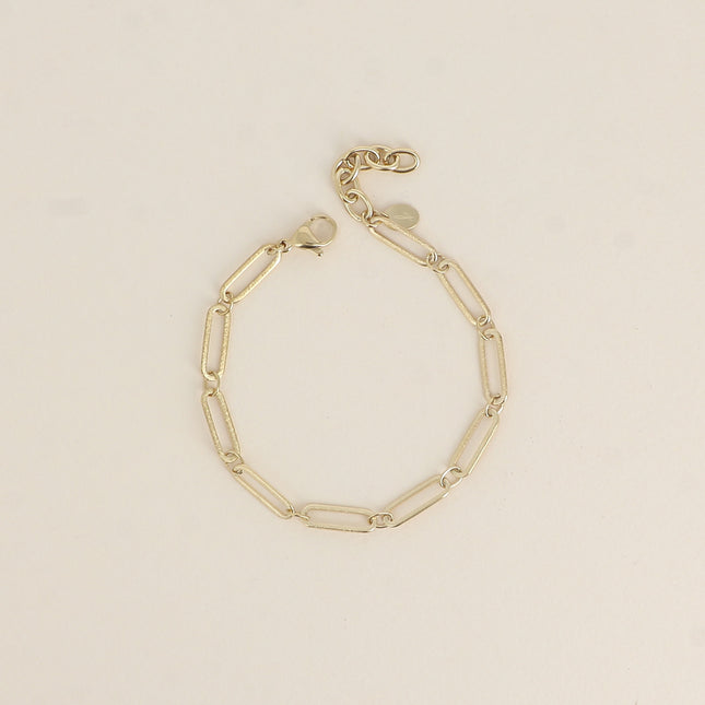 Bracelet - maille aux anneaux ovales effet mat brossé