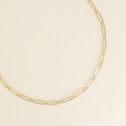 Necklace - mesh with oval rings, brushed matte effect