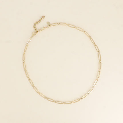 Necklace - mesh with oval rings, brushed matte effect