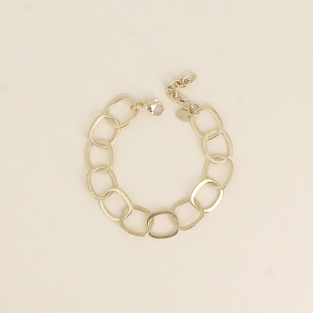 Bracelet - maille aux grands anneaux ovales effet mat brossé
