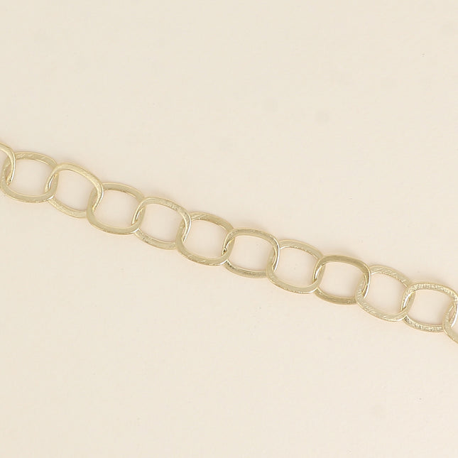 Bracelet - maille aux grands anneaux ovales effet mat brossé