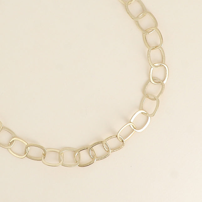 Necklace - a chain with large oval rings and a brushed matte finish