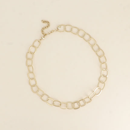 Collier - maille aux grands anneaux ovales effet mat brossé