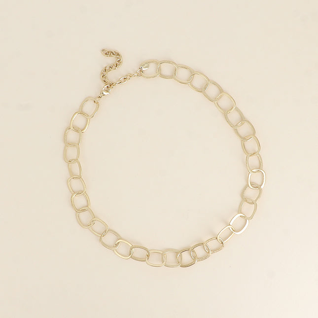 Necklace - a chain with large oval rings and a brushed matte finish