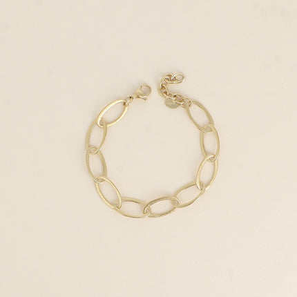 Bracelet - maille aux anneaux ovales effet mat brossé