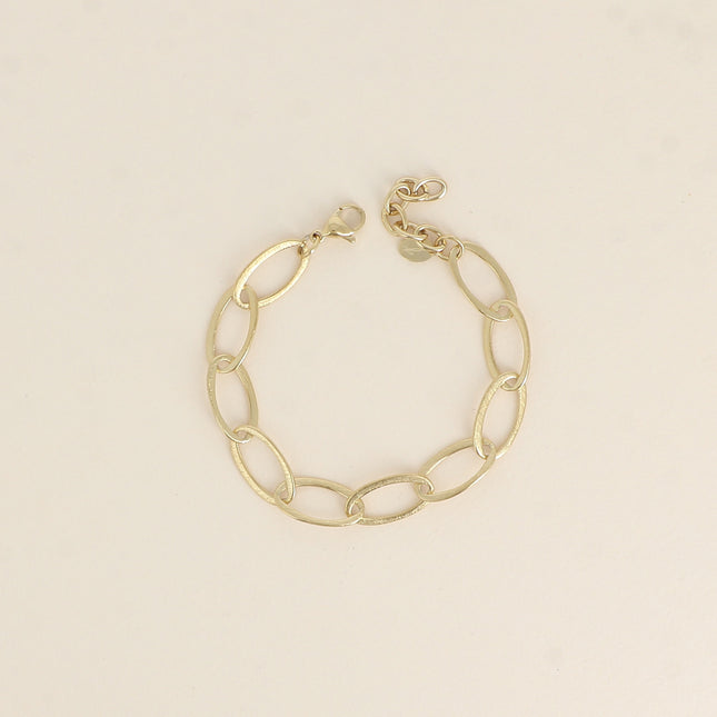 Bracelet - maille aux anneaux ovales effet mat brossé