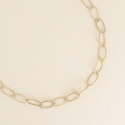 Collier - maille aux anneaux ovales effet mat brossé