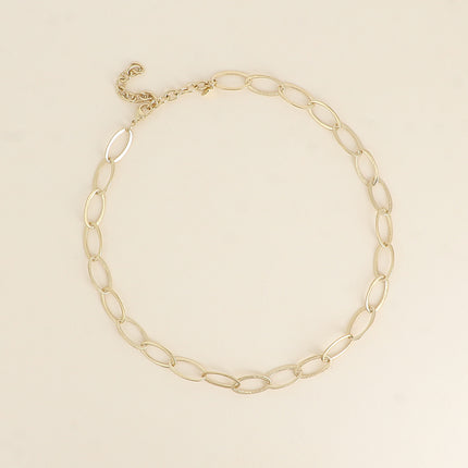 Collier - maille aux anneaux ovales effet mat brossé
