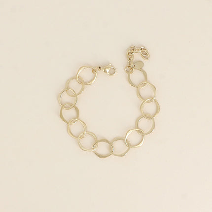 Bracelet - mesh with large oval rings, brushed matte finish