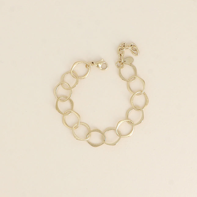 Bracelet - maille aux grands anneaux ovales effet mat brossé