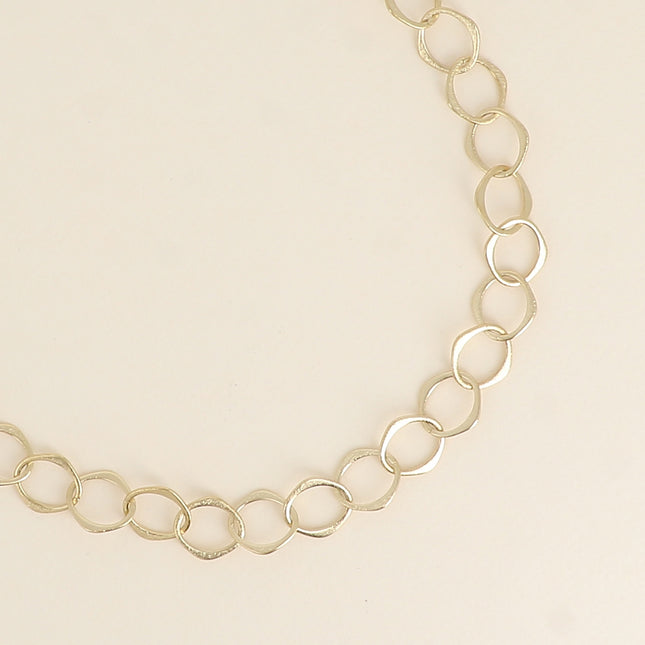 Necklace - a chain with large oval rings and a brushed matte finish
