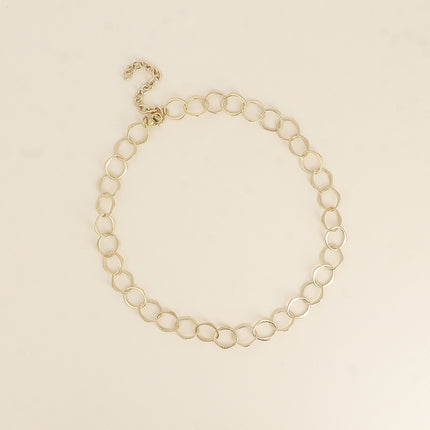 Collier - maille aux grands anneaux ovales effet mat brossé