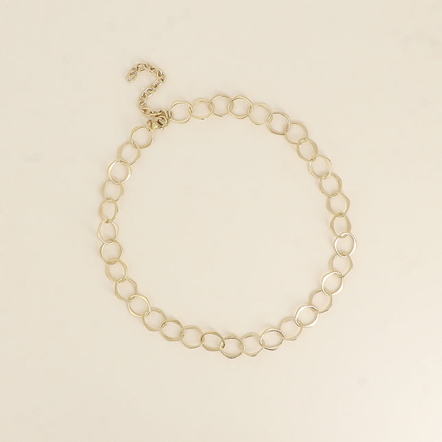 Necklace - a chain with large oval rings and a brushed matte finish