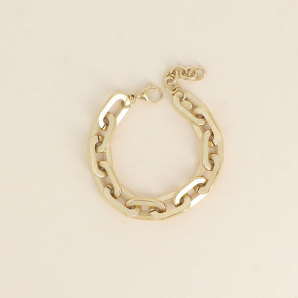 Bracelet - maille aux anneaux ovales épais effet mat brossé