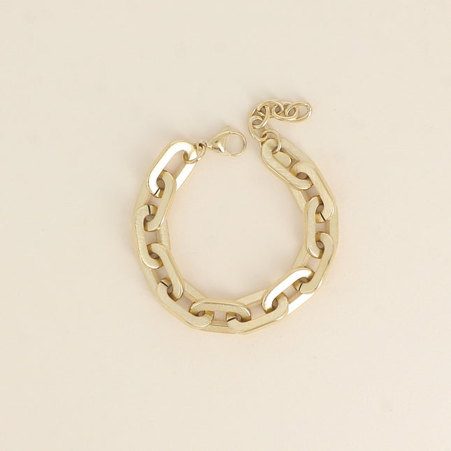 Bracelet - maille aux anneaux ovales épais effet mat brossé