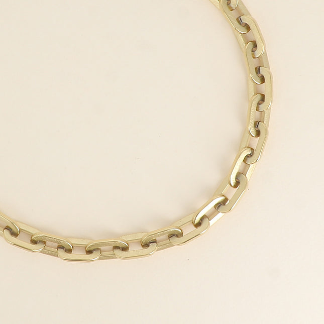 Necklace - thick oval link chain with a brushed matte finish