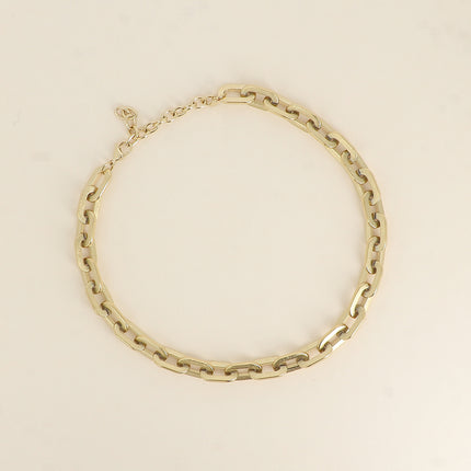 Collier - maille aux anneaux ovales épais effet mat brossé