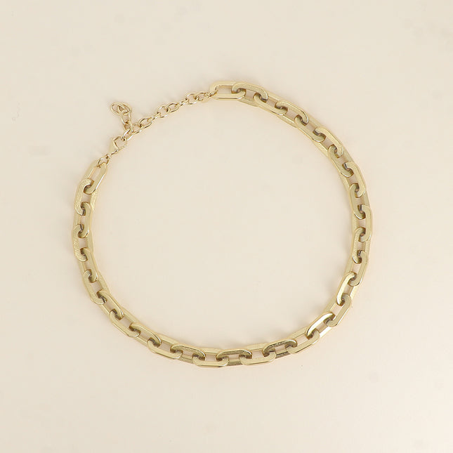 Necklace - thick oval link chain with a brushed matte finish