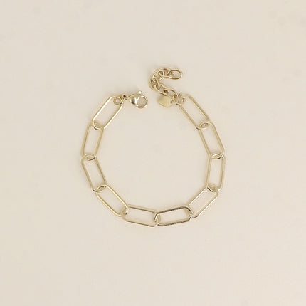 Bracelet - maille aux anneaux ovales fins effet mat brossé