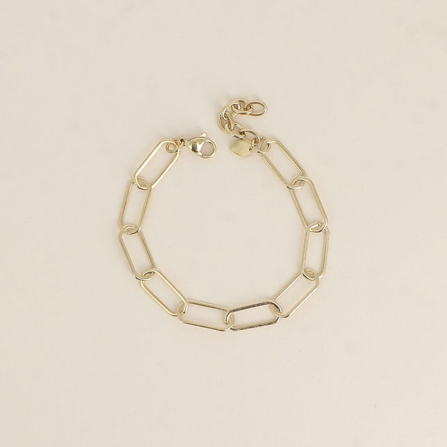 Bracelet - maille aux anneaux ovales fins effet mat brossé