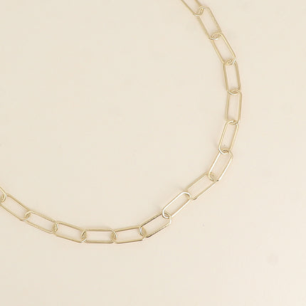 Collier - maille aux anneaux ovales fins effet mat brossé