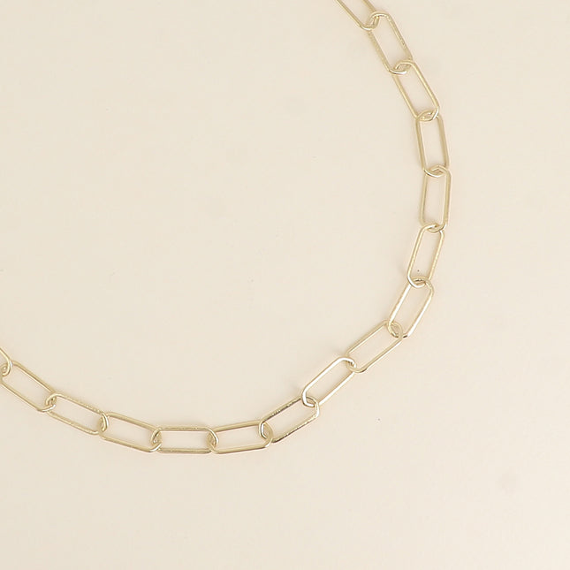 Collier - maille aux anneaux ovales fins effet mat brossé