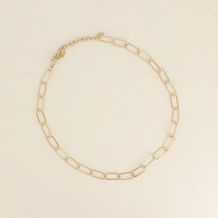 Collier - maille aux anneaux ovales fins effet mat brossé